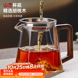 忆壶茶（YIHUTEA）公道杯玻璃茶具配件2026新款带茶漏套装分茶器高档公道杯分茶杯 【升级创意款】山底木把公道杯