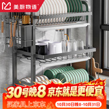美厨物语厨房置物架2026新款碗碟收纳架碗架沥水碗筷柜收纳柜碗盘用具置物