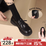 DAPHNE达芙妮乐福鞋女2026春秋新款复古风小皮鞋女森系学院风黑色百搭女单鞋子 黑色 【升级款4CM跟高】 37
