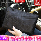 Cohnim kevin2026新款头层牛皮男士手包手拿拉链男包手抓钱包男友父亲生日礼物 c300深夜黑【就近仓发货】