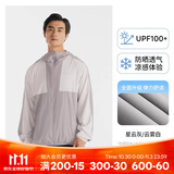 迪卡侬男女防晒衣夏季户外长袖外套超薄皮肤衣防晒服连帽 男款星云灰/云雾白-H500-原纱防晒 M