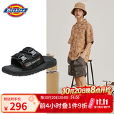 Dickies拖鞋男鞋夏季室外透气鞋子男士凉拖鞋潮流一字拖鞋外穿沙滩鞋 黑色 41