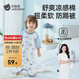 贝肽斯儿童睡衣夏季薄款纯棉睡袍宝宝凉感睡裙新款四季通用婴儿防踢睡袋 宇航员巡航 【10A抗菌 亲肤透气】 90 【适用身高85-95cm】