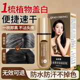 翘宠小金管美发棒植物盖白发神器不沾头皮不掉色染发笔防水防汗黑色