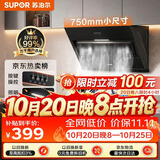 苏泊尔（SUPOR）侧吸抽吸排油烟机家用爆炒19立方大吸力按键操作小户型租房以旧换新单烟机DJ07S上门安装一级能效