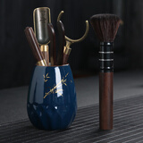 寻汝汝窑茶道六君子功夫茶具配件套装实木泡茶工具茶夹勺陶瓷开片高档 霁蓝品竹筒+黑檀木+铜制