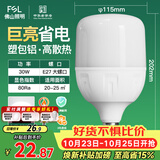 佛山照明大功率LED灯泡30W节能灯具E27螺口6500K白光柱形