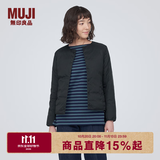 MUJI 女式 轻量羽绒便携式无领夹克 羽绒服女款冬季 女装 轻薄 黑色 S (155/80A)