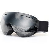 钢米 骑行山地车摩托车男女户外运动滑雪可卡近视镜防风沙护目风镜 黑灰片 