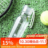 乐扣乐扣（LOCK&LOCK）夏季运动水杯简约塑料杯户外便携水壶男女学生杯子白色350ML