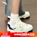 安踏波浪鞋4丨潮流板鞋女鞋王一博同款厚底增高复古运动鞋休闲鞋 【波浪鞋4】象牙白/绀青蓝-5 38