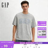 盖璞Gap男女装2026秋季新款纯棉logo字母宽松短袖T恤百搭上衣 浅灰色 868224 2XL (185/104A)亚洲尺码