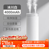 几素桌面加湿器迷你卧室宿舍床头家用空气加湿器车载加湿器无线usb充电便携纯净加湿送女男友生日礼物 白色电池款【12根滤芯+双倍健康加湿】