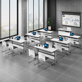 匠居士辅导班条桌折叠培训桌会议翻板桌带轮培训机构桌椅课桌学校书桌 桌子图片上搭配的一把椅子的价格