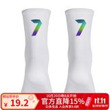 西骑者（WestBiking）透气炫彩反光骑行袜男女自行车公路山地车运动袜跑步袜子 数字7—白