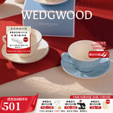 Wedgwood欢愉假日咖啡杯碟陶瓷茶杯碟高颜值杯碟情侣杯 欢愉假日2杯2碟（蓝色+树莓）