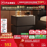 芝华仕（CHEERS）现代简约主次卧室储物岩板轻奢高级感2026新款复古风床头柜G067黑