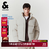 杰克·琼斯（JACK&JONES）男装秋冬新款季羽绒服男士短款保暖加厚宽松无帽蓄热鸭绒外套 C63卡其色 XL （185）