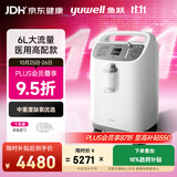 鱼跃6L升医用分子筛制氧机制氧带雾化中重度缺氧助呼吸8F-6W