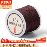 倾欣72号玉线手工diy自编本命年红绳手链吊坠挂绳端午节五彩绳尾珠 0.8mm咖啡色45米