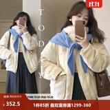 茵曼2026冬季女装新款三防毛绒领工装羽绒服高充绒量鸭绒保暖外套 暖杏色 M 163-167cm /111-120斤