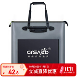 臻佑（Grsaed）鱼护包手提袋长柄43cm多功能防水轻便渔具包鱼护袋加厚耐磨收纳活鱼桶钓鱼配件有侧包 灰色