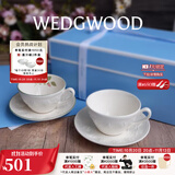 Wedgwood欢愉假日咖啡杯碟陶瓷茶杯碟高颜值杯碟情侣杯 欢愉假日2杯2碟(象牙白+树莓)