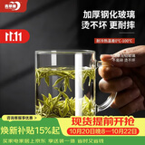 青苹果钢化玻璃水杯350ml*1只 耐摔耐热马克杯茶杯办公饭店待客家用