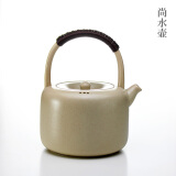 聚器堂 陶壶陶瓷 手工烧水壶 大号提梁壶泡茶壶 电加热煮茶器煮茶壶 滑石釉尚水烧水壶