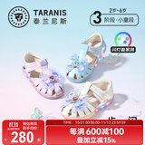 泰兰尼斯meta童鞋女童凉鞋夏季新款公主鞋甜美洋气儿童闪灯鞋白色27