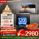 优盟（UM）集成灶一体式750mm小户型家用大吸力侧吸下排自清洁小尺寸抽油烟机燃气灶套装天然气JJZT-UJ257