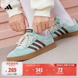 adidas「T头鞋」VL COURT CLASSIC板鞋德训鞋男女阿迪达斯轻运动 浅闪光蓝/棕色/淡绿 (推荐女生买小半码)   38