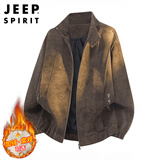 JEEP SPIRIT吉普外套男士皮衣夹克男秋冬季上衣服高端休闲运动美式男装