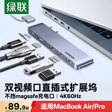 绿联Type-C扩展坞直插式拓展坞多屏USB适用苹果MacBook Pro/Air笔记本M3/4雷电4/5转换HDMI转接头电脑