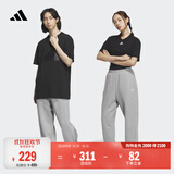adidas情侣款加绒加厚直筒束脚运动裤男女秋冬阿迪达斯官方轻运动   中麻灰（推荐女生选小一码）   S