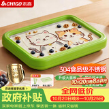 志高（CHIGO）炒酸奶机炒冰机冰淇淋机家用儿童自制炒冰板304钢六一儿童节礼物绿色【加大号带防尘盖】
