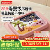 志高（CHIGO）炒酸奶机炒冰机冰淇淋机家用儿童免插电316钢六一儿童节礼物粉色【大号带防尘盖】