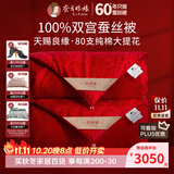 蚕花娘娘（SILKUEEN） 结婚婚庆蚕丝被100%桑蚕丝长丝婚礼床上用品大红色被子被芯喜被 精选婚庆蚕丝子母被2+4斤 220x240cm天赐良缘