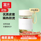 富光玻璃杯高硼硅玻璃水杯子女生便携牛奶咖啡刻度高颜值茶杯330ml