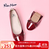 reemoor睿慕芭蕾透气舒适鞋婚鞋2026夏季女鞋防滑平底单鞋女百搭红色 经典款 酒红色 37