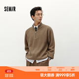 森马（Semir）森柔|毛衫男冬季含羊毛针织衫老钱风拉链半开襟毛衣情侣内搭 红咖色调00465 S