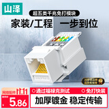 山泽超五类网络模块 CAT5e免打网线面板模块对接头 RJ45水晶头母座电脑网口插座连接头水晶头 MKC51