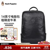暇步士（Hush Puppies）双肩包男休闲商务背书包植鞣牛皮男包大容量旅行电脑包生日礼物
