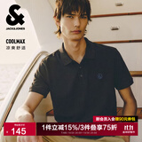 杰克·琼斯（JACK&JONES）26年夏季新款翻领polo衫男士凉感商务休闲短袖t恤刺绣品牌男装 黑色E40 M (175)