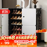 安尔雅  鞋柜简易经济型防尘多层组装家用塑料现代简约小鞋架子收纳柜