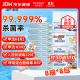 海氏海诺75%酒精湿巾迷你湿巾纸 杀菌消毒棉片便携式随身装8包卡通湿巾