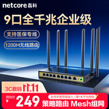 磊科（netcore）B11全千兆9口企业级无线路由器 1200M双频5G多WAN口 家用商用高速路由WiFi穿墙/多运营商接入