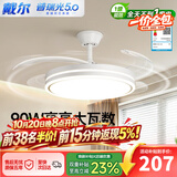 戴尔隐形风扇灯普瑞护眼客餐厅灯静音家用吸顶一体吊扇灯新款电扇灯具