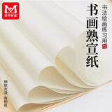 生宣纸熟宣纸4K初学者学生专用国画山水画工笔画8k书画宣纸半生半熟书法练习纸8开4开写毛笔字套装 8K/熟宣/26张