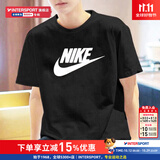 耐克（NIKE）短袖男士 26夏季新款运动服装健身篮球衣纯色棉质半袖舒适圆领T恤 010/黑色棉T L (175/92A)